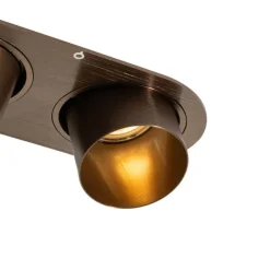 QAZQA Runder Einbau-Strahler Dunkelbronze GU10 50mm 2-flammig - Installa