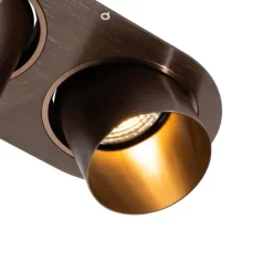 QAZQA Runder Einbau-Strahler Dunkelbronze GU10 70mm schwenkbar 2-flammig - Installa