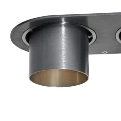 QAZQA Runder Einbau-Strahler Gunmetal GU10 50mm 2-flammig - Installa