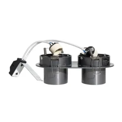 QAZQA Runder Einbau-Strahler Gunmetal GU10 50mm 2-flammig - Installa