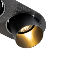 QAZQA Runder Einbau-Strahler Gunmetal GU10 70mm schwenkbar 2-flammig - Installa