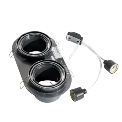 QAZQA Runder Einbau-Strahler Gunmetal GU10 70mm schwenkbar 2-flammig - Installa