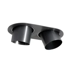 QAZQA Runder Einbau-Strahler Gunmetal GU10 70mm schwenkbar 2-flammig - Installa