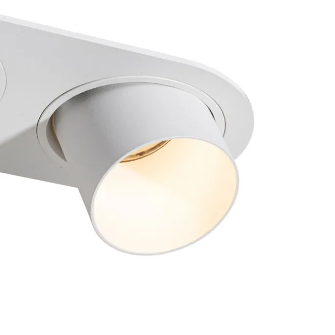 QAZQA Runder Einbau-Strahler weiß GU10 50mm 2-flammig - Installa