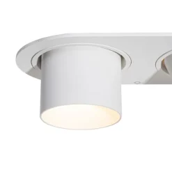 QAZQA Runder Einbau-Strahler weiß GU10 50mm 2-flammig - Installa