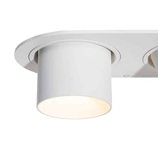 QAZQA Runder Einbau-Strahler weiß GU10 50mm 2-flammig - Installa