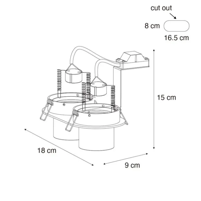 QAZQA Runder Einbau-Strahler weiß GU10 50mm 2-flammig - Installa