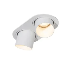 QAZQA Runder Einbau-Strahler weiß GU10 50mm 2-flammig - Installa