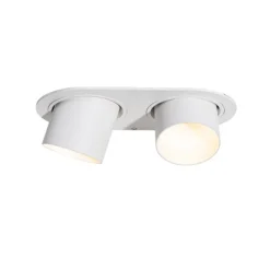 QAZQA Runder Einbau-Strahler weiß GU10 50mm 2-flammig - Installa