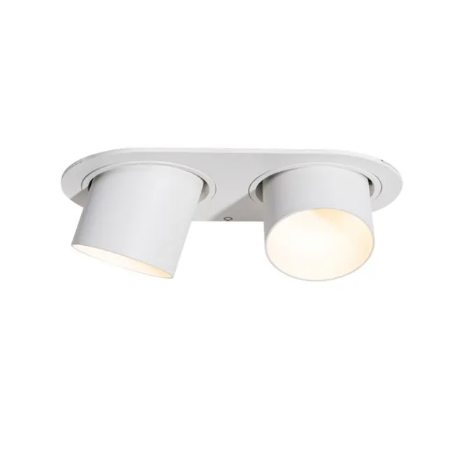 QAZQA Runder Einbau-Strahler weiß GU10 50mm 2-flammig - Installa