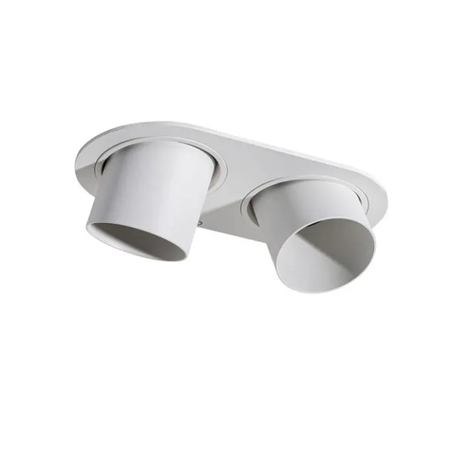 QAZQA Runder Einbau-Strahler weiß GU10 50mm 2-flammig - Installa