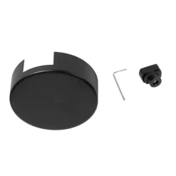 QAZQA Rundes Stromschienensystem Deckenplatte schwarz 1-phasig - Iconic