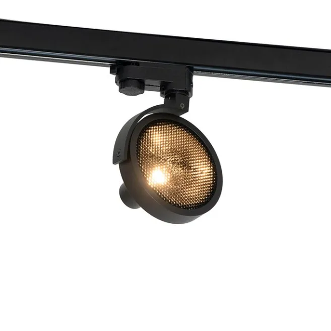 QAZQA Schienenspot Schwarz für 3-Phasen Schiene GU10 111mm - 3-Phasen Master Honey