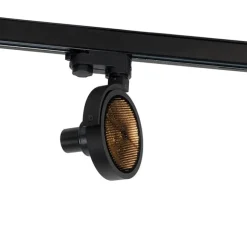 QAZQA Schienenspot Schwarz für 3-Phasen Schiene GU10 111mm - 3-Phasen Master Honey