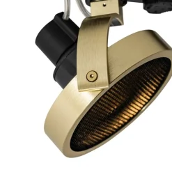 QAZQA Schienenstrahler Gold für 3-Phasenschiene GU10 111mm - 3-Phasen Master Honey