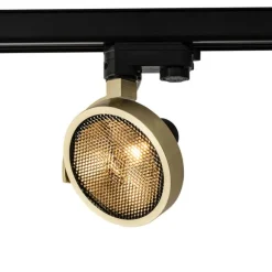 QAZQA Schienenstrahler Gold für 3-Phasenschiene GU10 111mm - 3-Phasen Master Honey
