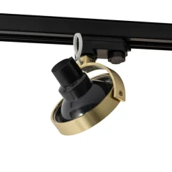 QAZQA Schienenstrahler Gold für 3-Phasenschiene GU10 111mm - 3-Phasen Master Honey