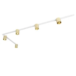 QAZQA Schienensystem Gold und Weiß mit 5 Spots 1-phasig - Rondoo Up