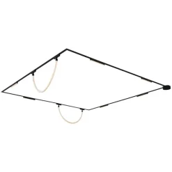 QAZQA Schienensystem mit 6 Deckenleuchten und 2 Pendelleuchten Schwarz 1-phasig - Magnetic Marra Tautau