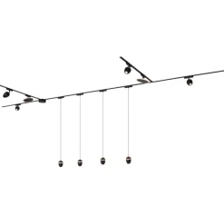 QAZQA Schienensystem mit 10 Leuchten Schwarz 1-phasig - Magnetic Eggy Puk
