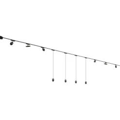 QAZQA Schienensystem mit 10 Leuchten Schwarz 1-phasig - Magnetic Eggy Puk