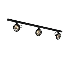 QAZQA Schienensystem mit 3 Punkten schwarz 1-phasig - Go