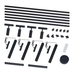 QAZQA Schienensystem mit 10 schwarzen Leuchten 1-phasig - Magnetic Samson Cassie Marra