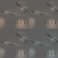 QAZQA Schienensystem mit 10 schwarzen Leuchten 1-phasig - Magnetic Samson Cassie Marra