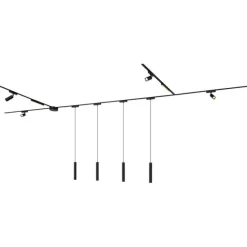QAZQA Schienensystem mit 10 schwarzen Leuchten 1-phasig - Magnetic Samson Cassie Marra