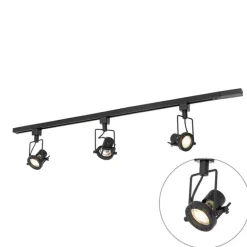 QAZQA Schienensystem mit 3 Spots 1-phasig schwarz - Sulux