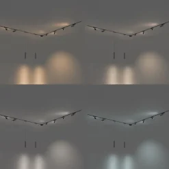 QAZQA Schienensystem mit 6 Strahlern und 2 Pendelleuchten Schwarz 1-phasig - Magnetic Samson Cassie