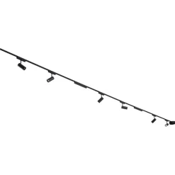 QAZQA Schienensystem mit 6 Strahlern und 2 Deckenleuchten schwarz 1-phasig - Magnetic Gert Puntua