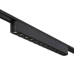 QAZQA Schienensystem mit 6 Strahlern und 2 Deckenleuchten schwarz 1-phasig - Magnetic Gert Puntua