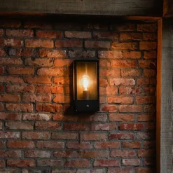 QAZQA Schwarze Außenwandleuchte mit Dämmerungssensor - Rotterdam