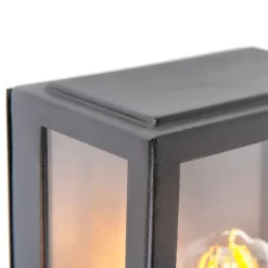 QAZQA Schwarze Außenwandleuchte mit Dämmerungssensor - Rotterdam