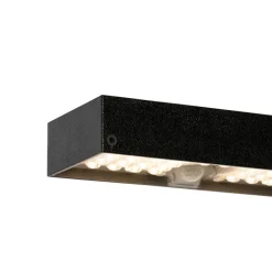 QAZQA Schwarze Außenwandleuchte mit Abblendlicht und Sonnensensor – Kayo