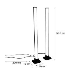 Trio Leuchten Schwarze Tischleuchte inkl. LED mit Fernbedienung und RGB - Arnold