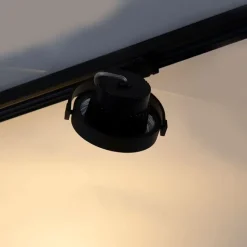 QAZQA Schwarzer Schienenstrahler für 3-Phasen-Schiene GU10 111cm - 3-Phasen-Experte