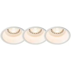 QAZQA Set aus 3 Einbaustrahlern weiß rund - Dept