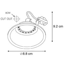 QAZQA Set aus 3 Einbaustrahlern weiß rund - Dept