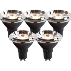 LUEDD Set aus 5 LED-Lampen AR70 GU10 6W 2000K-3000K dim to warm