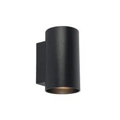 QAZQA Set aus 2 modernen Wandleuchten schwarz rund - Sandy