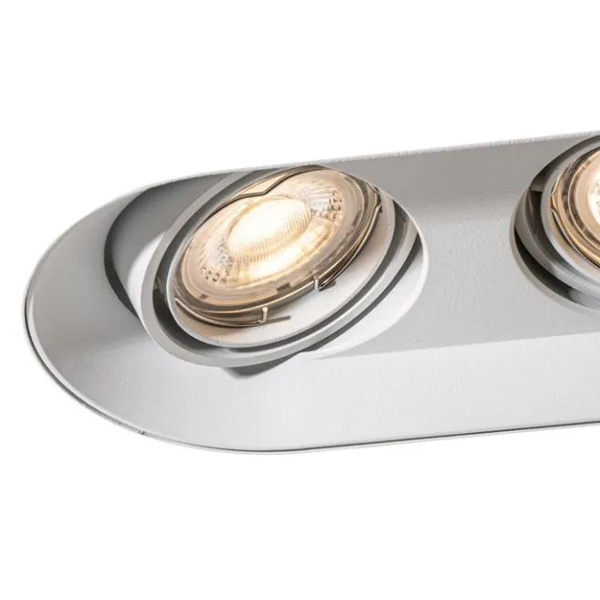 QAZQA Set mit 6 abgerundeten Einbaustrahlern Weiß GU10 50mm 2-Licht - Hubs