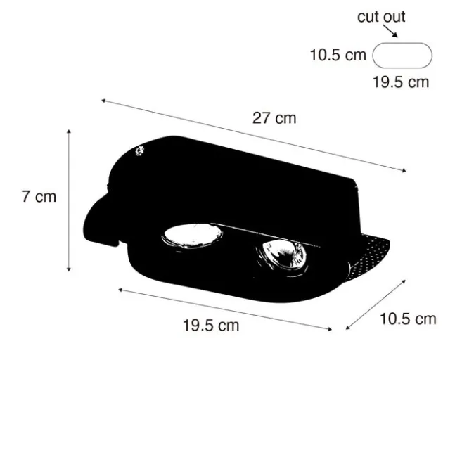 QAZQA Set mit 6 abgerundeten Einbaustrahlern Weiß GU10 50mm 2-Licht - Hubs
