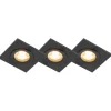 QAZQA Set mit 3 Bad-Downlights schwarz IP44 - Xena Square