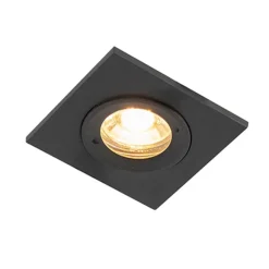 QAZQA Set mit 3 Bad-Downlights schwarz IP44 - Xena Square