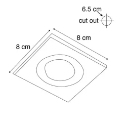 QAZQA Set mit 3 Bad-Downlights schwarz IP44 - Xena Square
