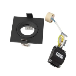 QAZQA Set mit 3 Bad-Downlights schwarz IP44 - Xena Square