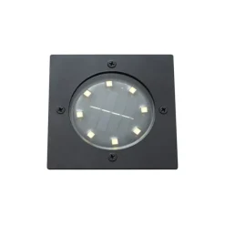 QAZQA Set mit 6 Bodeneinbaustrahlern Schwarz Quadratisch inkl. LED IP65 Solar - Terry