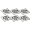 QAZQA Set mit 6 Bodeneinbaustrahlern Aluminium Quadratisch inkl. LED IP65 Solar - Terry